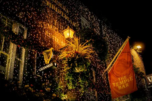 O Temple Bar na Época de Natal em Dublin